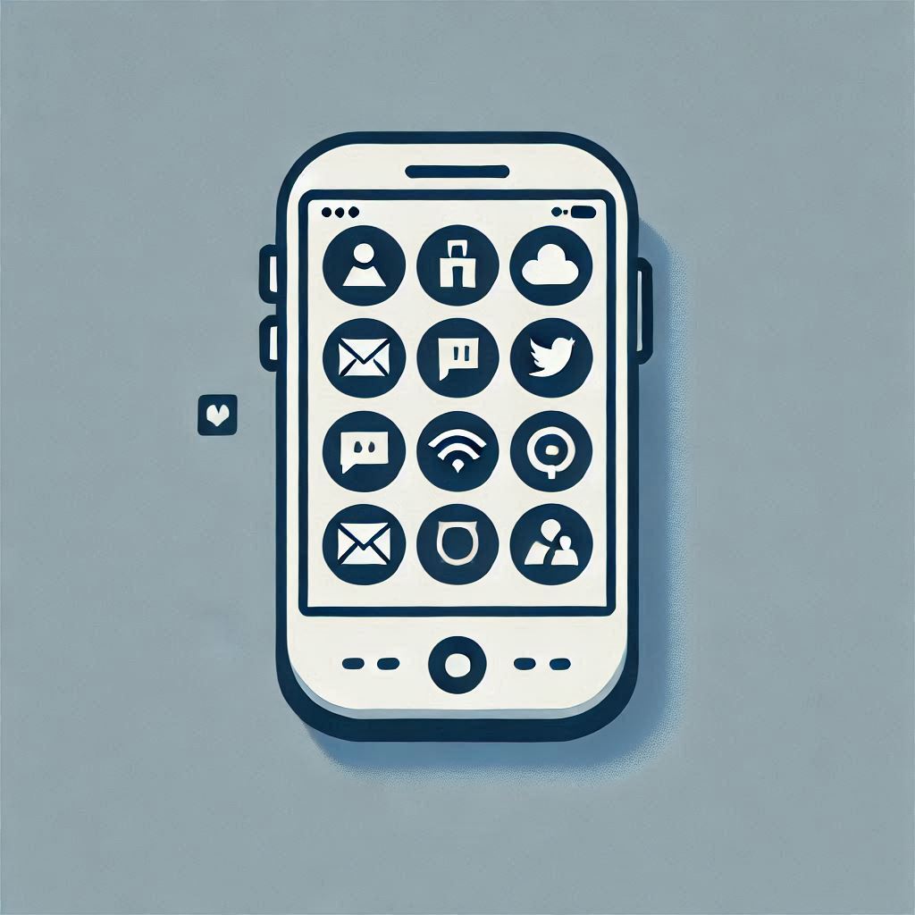 Smartphone with social icons