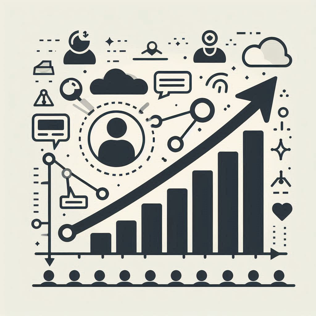 Social Graph with Growth Arrow