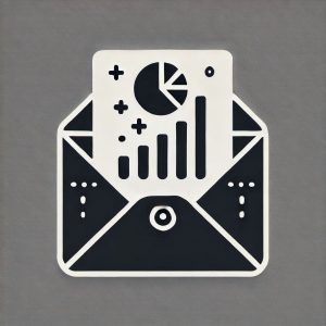 bar graph or pie chart inside an envelope