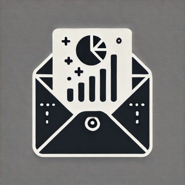 bar graph or pie chart inside an envelope