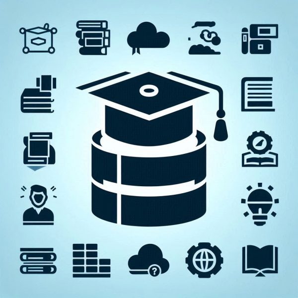 book with a database icon