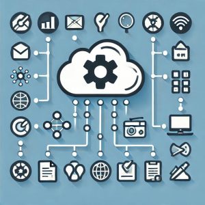 cloud connecting to various app icons