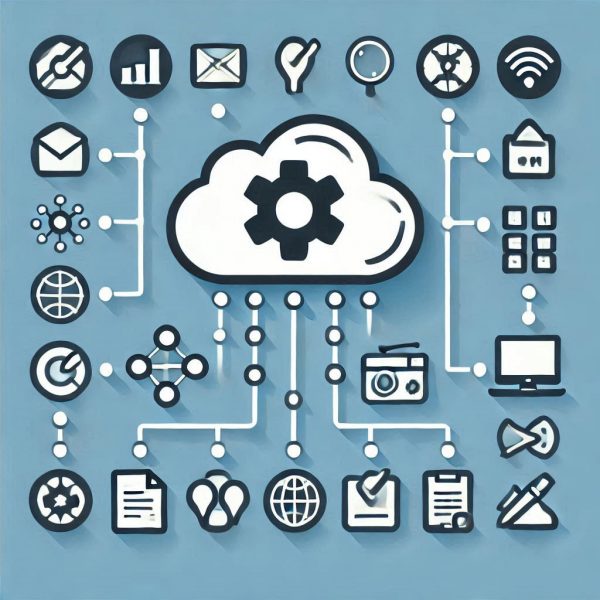 cloud connecting to various app icons