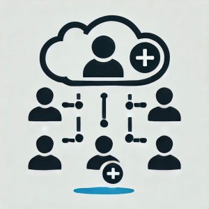 cloud with multiple user silhouettes