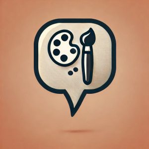 design palette inside a speech bubble