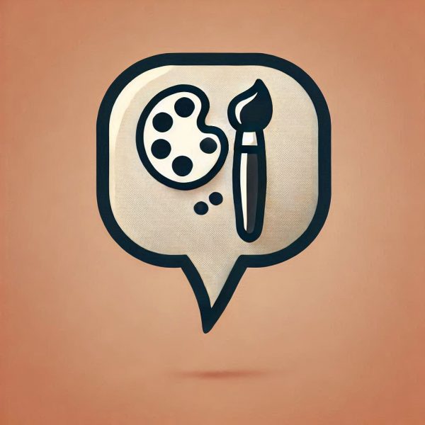 design palette inside a speech bubble