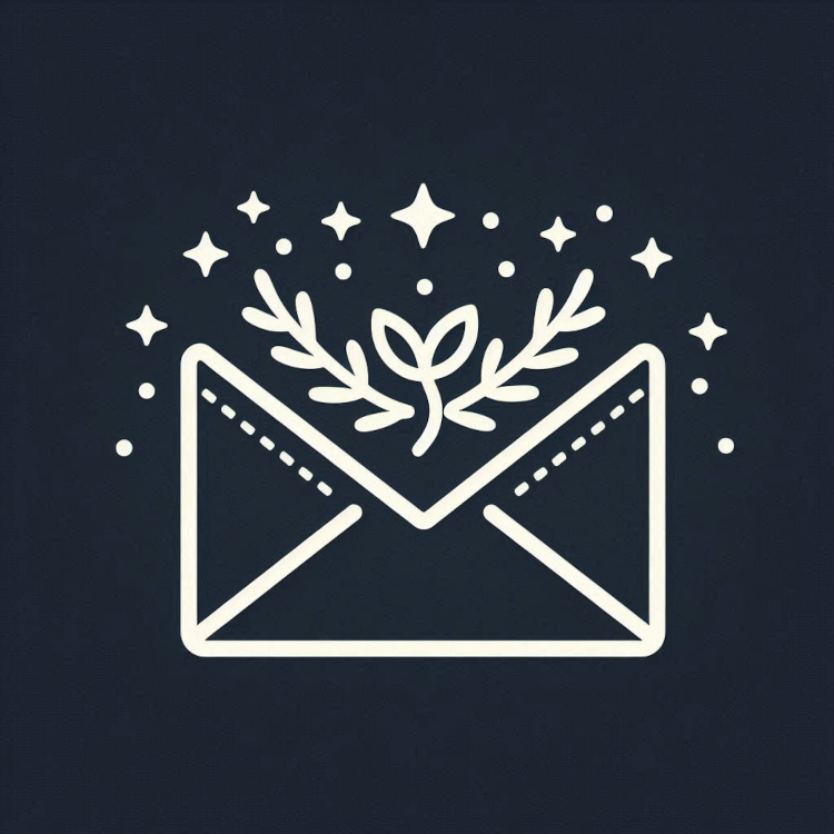 Envelope with sparkle