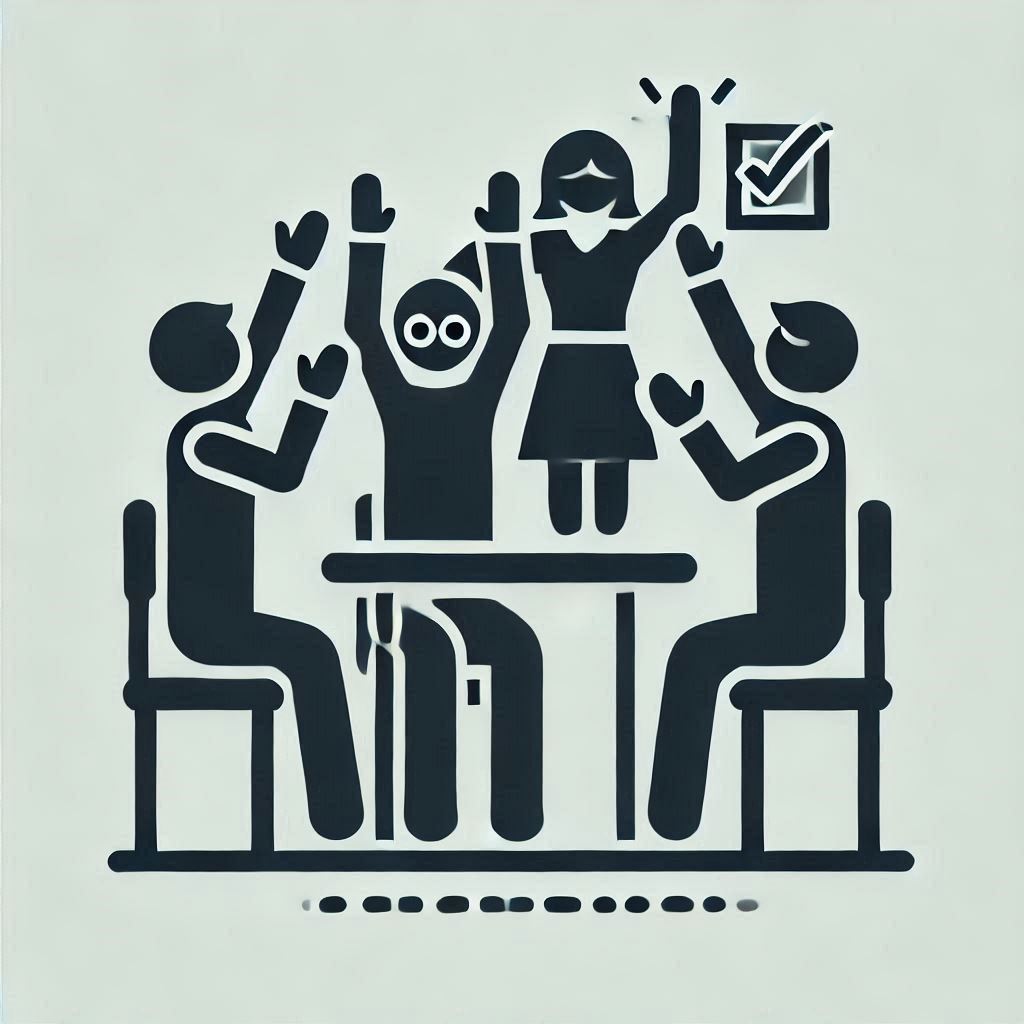 group celebrating success