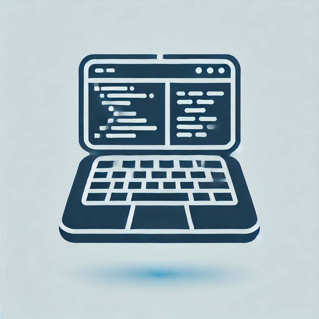 laptop with a code editor open in blue - hosting and development