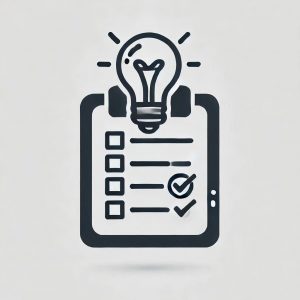 lightbulb above a clipboard