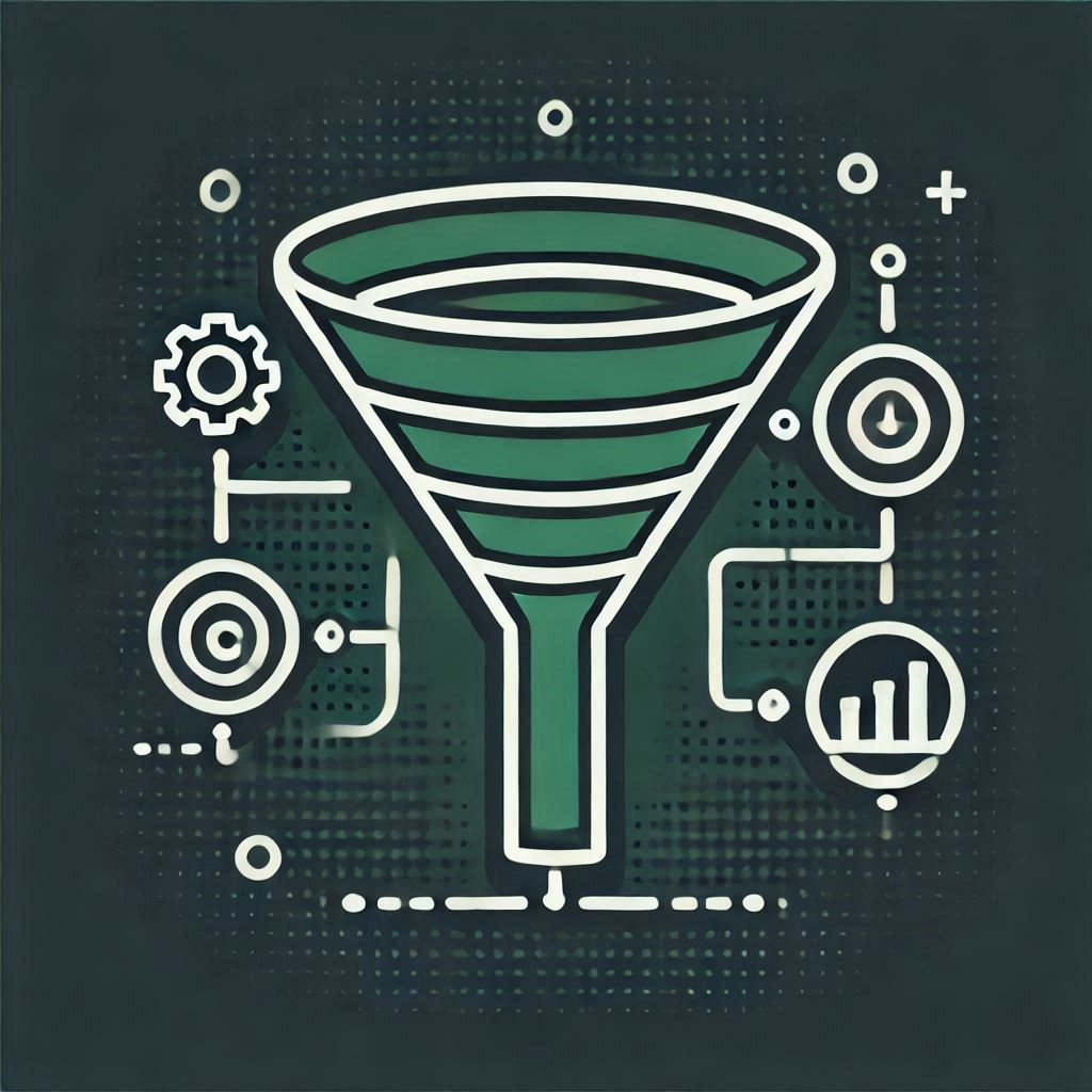 marketing funnel graphic in green - digital marketing