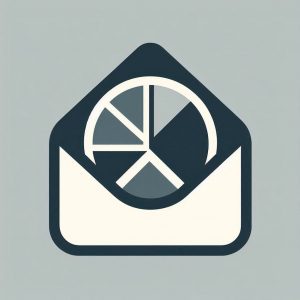 segmented pie chart inside an envelope