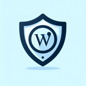 A security shield with a WordPress logo