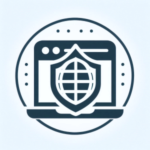 Business website protected with shield icon