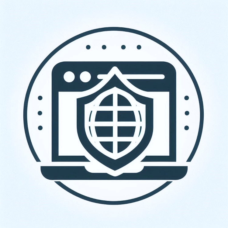 Business website protected with shield icon